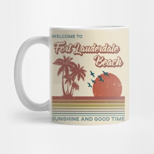 Fort Lauderdale Beach - Fort Lauderdale Beach Retro Sunset Mug